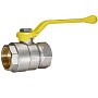Кран латунный Temper серия 83 DN15 PN40 никелированный газовый рычаг м-м ГОСТ Р 59553