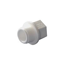 Заглушка резьбовая ПП  1/2'' PN 25 с наружной резьбой белая купить в Ярославле | "Проконсим"