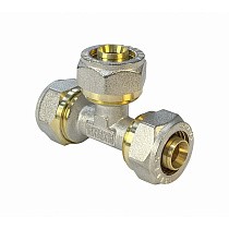Тройники латунные для PEX труб DN 16-20 PN 10 переходные обжимные никелированные VF.331.N купить в Ярославле | "Проконсим"