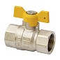 Кран латунный шаровой газовый MVI BV.813 DN 15 PN 25 никелированный полнопроходной муфта-муфта бабочка купить в Ярославле | "Проконсим"
