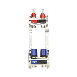  Коллекторная группа из латуни DN 25-2 вых. G-3/4'', евроконус, с расходомерами, без дренажного крана и воздухоотводчика, VARMEGA VM15402 (930416500) со склада Проконсим в Ярославле