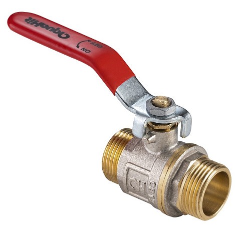 Кран латунный шаровой MVI AquaHit BV.316.04 DN 25 PN 25 рычаг штуцер-штуцер полнопроходной никелированный купить в Ярославле | "Проконсим"