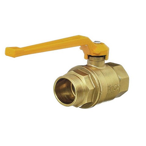 Кран латунный шаровой газовый 11Б27п DN40 PN40 рычаг муфта-штуцер БАЗ Standart купить в Ярославле | "Проконсим"