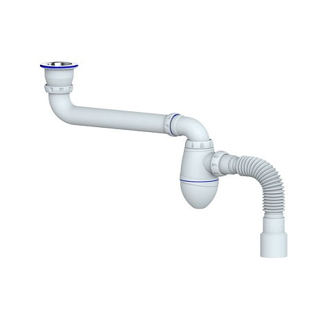 Сифон для умывальника Unicorn АС21, 40х50 гибкий отвод, 1 1/2'' х40 чаша из нержавеющей стали, со смещением купить в Ярославле | "Проконсим"