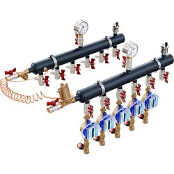  Коллекторный узел на 2 выход. PLP УКЭО-СТАНДАРТ 5-30/25-60кПа Ду50 1'' - 1/2'' Ру10 сталь, подкл. левостороннее (922156162) со склада Проконсим в Ярославле