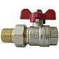 Кран латунный шаровый DN 25 PN 40 никелированный бабочка американка РИДАН BVR-FR 065B8305RG купить в Ярославле | "Проконсим"
