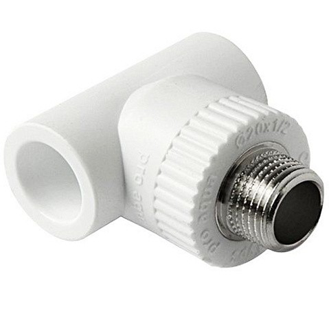 Тройник комбинированный ПП 32-1/2'' PN 25 с наружной резьбой белый Pro Aqua PA25015 купить в Ярославле | "Проконсим"