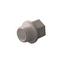 Заглушка резьбовая ПП  1/2'' PN 25 с наружной резьбой серая купить в Ярославле | "Проконсим"