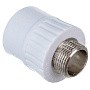 Муфта комбинированная ПП 40-1 1/4'' PN 25 под ключ с наружной резьбой белая РТП 10668