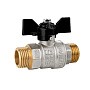 Кран латунный шаровой LD Pride 47.304 DN 25 PN 40 никелированный штуцер-штуцер бабочка купить в Ярославле | "Проконсим"