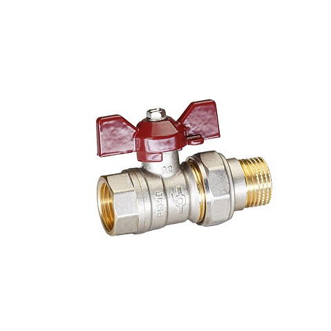 Кран латунный шаровой Temper 88.В-А.1.Б DN 25 PN 40 американка никелированный бабочка купить в Ярославле | "Проконсим"