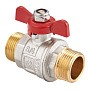 Кран латунный шаровой MVI BV.515 DN 15 PN 40 никелированный полнопроходной штуцер-штуцер бабочка купить в Ярославле | "Проконсим"
