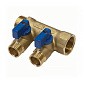 Коллектор латунный DN 20 2 выхода G 1/2'' с шаровыми кранами синяя ручка плоское присоединение отвода SGL купить в Ярославле | "Проконсим"