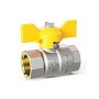 Кран латунный шаровой LD Pride GAS DN25 PN 40 никелированный бабочка муфта-муфта купить в Ярославле | "Проконсим"