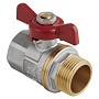 Кран латунный шаровой MVI AquaHit BV.314.04 DN 15 PN 25 бабочка муфта-штуцер полнопроходной никелированный купить в Ярославле | "Проконсим"