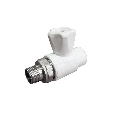 Кран шаровой для радиатора ПП 20-1/2'' PN 25 прямой с американкой белый VALFEX  купить в Ярославле | "Проконсим"
