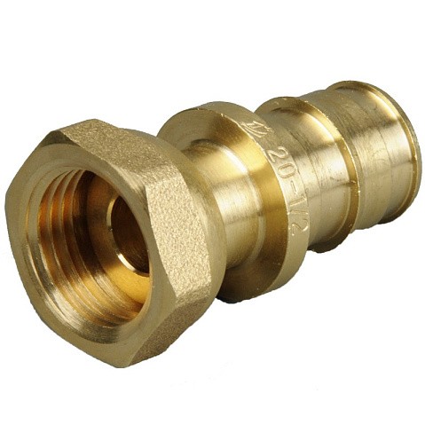 Муфта латунная для PEX труб 16-1/2'' PN 10 OP под надвижную гильзу с накидной гайкой ONE PLUS купить в Ярославле | "Проконсим"