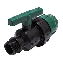 Кран шаровый ПЭ PN 10 компрессионные комбинированный обжимное-щтуцер купить в Ярославле | "Проконсим"
