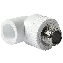 Угольники ПП DN 20-32 PN 25 комбинированные с наружной резьбой белые Pro Aqua купить в Ярославле | "Проконсим"