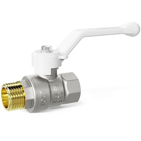 Краны латунные шаровые DN 15-50 PN 25-40 никелированные рычаг белый муфта-штуцер LD Pride 47.303 купить в Ярославле | "Проконсим" Краны латунные шаровые DN 15-50 PN 25-40 никелированные рычаг белый муфта-штуцер LD Pride 47.303 купить в Ярославле | "Проконсим"