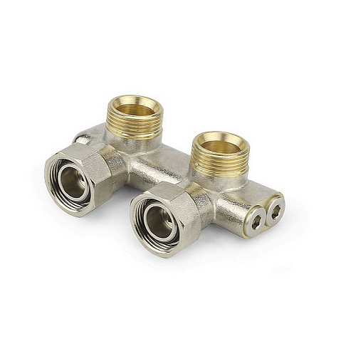 Узелы нижнего подключения VARMEGA VM139 DN20 угловой двухтрубный 3/4''x3/4'' евроконус, перекрёстный муфта-штуцер купить в Ярославле | "Проконсим"