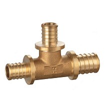 Тройник латунный для PEX-PEX DN 16-20-16 под надвижную гильзу PLP купить в Ярославле | "Проконсим"