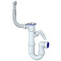 Сифон для мойки Unicorn Y441V, 1 1/2'' х40 без отвода, круглый перелив с отводом для стиральной машины