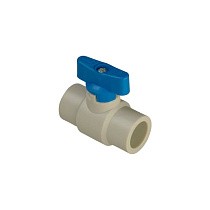 Краны шаровые ПП DN 20-25 PN 25 полупроходные серые с синей ручкой Valfex купить в Ярославле | "Проконсим"