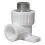 Угольник установочный ПП 25-1/2'' PN 25 с наружной резьбой белый VALFEX 