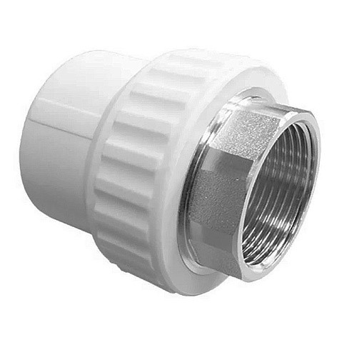 Муфта комбинированная ПП 75-2 1/2'' PN 25 под ключ с внутренней резьбой белая VALFEX  купить в Ярославле | "Проконсим"