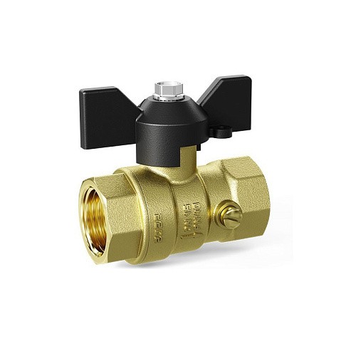Кран латунный шаровой DN 15 PN 16 под манометр G1/2''-М20х1,5'' муфта-муфта бабочка LD Pride 44.340.15.20 купить в Ярославле | "Проконсим"