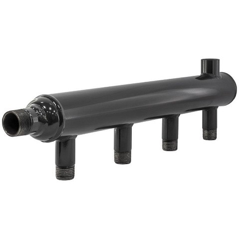 Коллектор распределительный стальной DN25 PN16 вход 20-20 7 выходов НР 3/4'' выход под кран Маевского и импульсную трубку, левосторонний PLP купить в Ярославле | "Проконсим"
