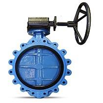 Затворы чугунные дисковые DN 350-600 PN 16 межфланцевые с резьбовыми проушинами диск из нержавеющей стали с редуктором FAF 3600 купить в Ярославле | "Проконсим"