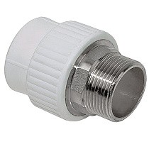 Муфты ПП DN 32-110 PN 25 комбинированные под ключ с наружной резьбой белые Valfex купить в Ярославле | "Проконсим"