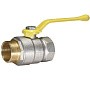 Кран латунный Temper серия 83 DN15 PN40 никелированный газовый рычаг м-шт ГОСТ Р 59553