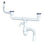 сифон для двойной мойки Unicorn В741V, 40х50 гибкий отвод, 1 1/2'' х40 с отводом для стиральной машины, круглый перелив купить в Ярославле | "Проконсим"