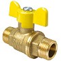 Краны латунные шаровые газовые 11Б27фтМ DN 15-20 PN 40 бабочка штуцер-штуцер Valfex.279.LB3 купить в Ярославле | "Проконсим"