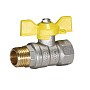 Кран латунный Temper серия 83 DN15 PN40 никелированный газовый бабочка м-шт ГОСТ Р 59553