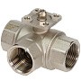 Краны латунные шаровые трехходовые DN 20-25 PN 40 никелированные под привод РИДАН AMZ-113R купить в Ярославле | "Проконсим"