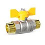 Кран латунный шаровой LD Pride GAS DN15 PN 40 никелированный бабочка штуцер-штуцер купить в Ярославле | "Проконсим"