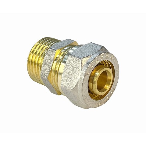 Муфты латунные для PEX труб DN 16-32 PN 10 обжимные никелированные с наружной резьбой Valfex VF.301.N купить в Ярославле | "Проконсим" Муфты латунные для PEX труб DN 16-32 PN 10 обжимные никелированные с наружной резьбой Valfex VF.301.N купить в Ярославле | "Проконсим"