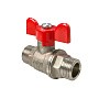 Кран латунный шаровой Valfex.219.NB1 11Б27фт1М DN 20 PN 40 никелированный штуцер-штуцер бабочка купить в Ярославле | "Проконсим"