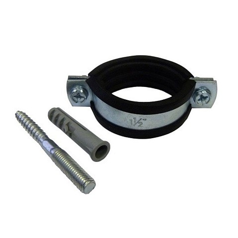 Хомут стальной оцинкованный 3/4'' (25-30) М8 с крепежом (шпилька и дюбель) купить в Ярославле | "Проконсим"