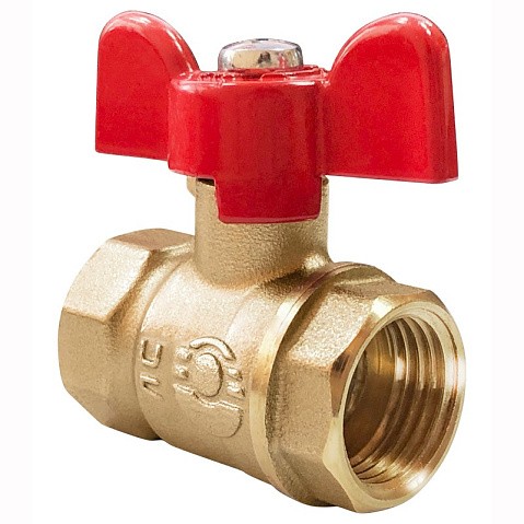 Кран латунный шаровой Valfex Optima.217.L0B1 11Б27фт1М DN 20 PN 25 муфта-муфта бабочка купить в Ярославле | "Проконсим"